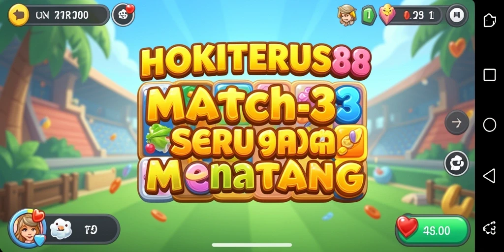 Tampilan menarik gameplay HOKITERUS88 dalam aksi Match-3.