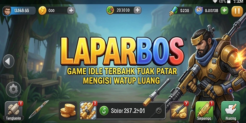 Tampilan gameplay LAPARBOS yang menampilkan kemajuan Idle yang seru.