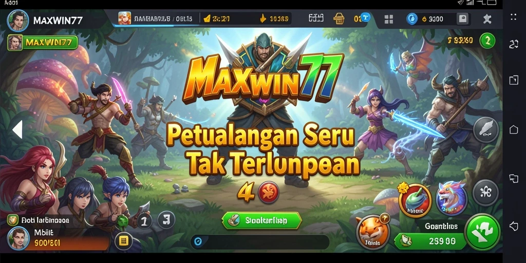 Screenshot MAXWIN77 menampilkan aksi seru dalam petualangan.