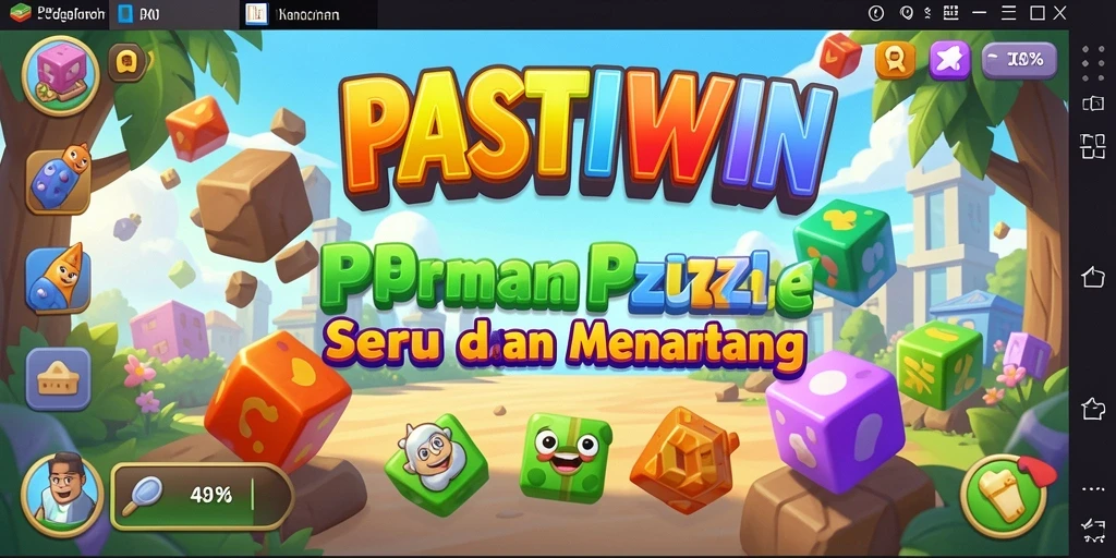 Tampilan gameplay PASTIWIN yang penuh warna dan menantang.