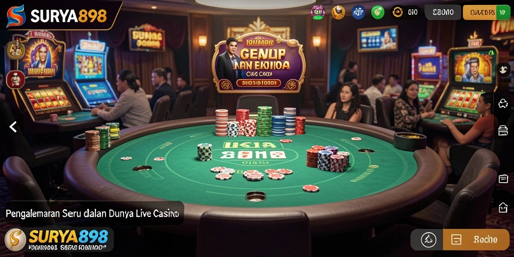 Tampilan menarik gameplay Live Casino SURYA898 dengan dealer profesional.